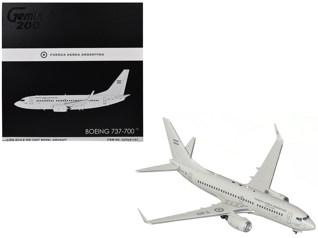 Boeing 737-700 Transport Aircraft "Fuerza Aerea Argentina (Air Force)" (T-99) Gray "Gemini 200" Series 1/200 Diecast Model Airplane by GeminiJets-0