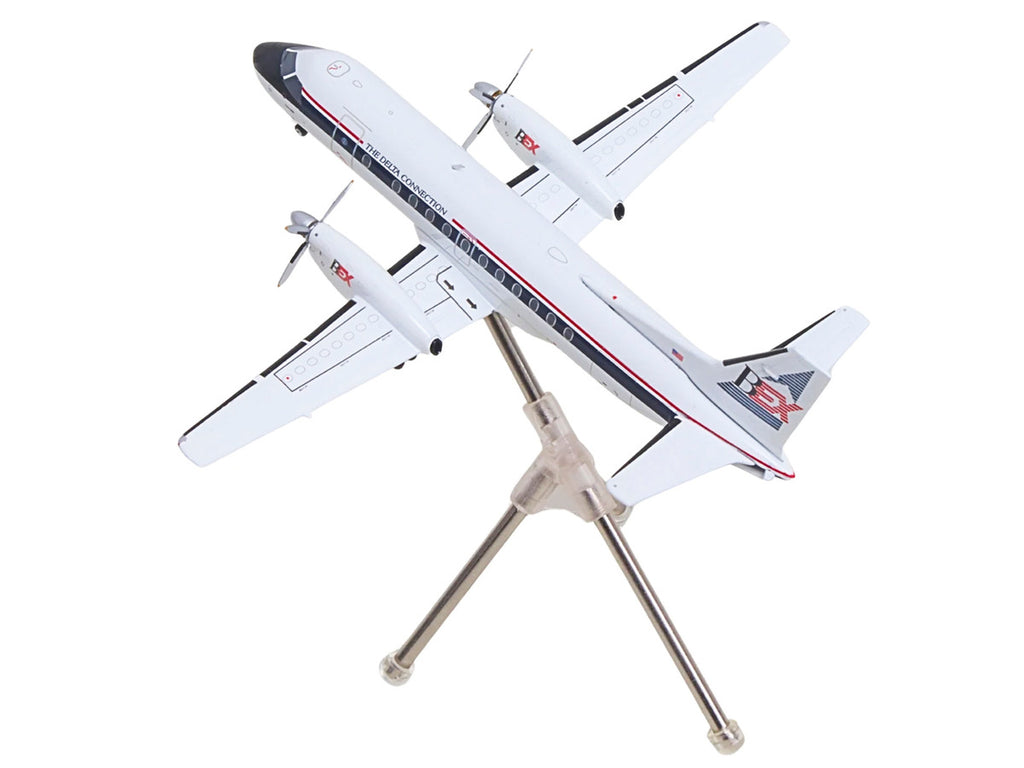 Saab 340A Commercial Aircraft "Delta Connection - Business Express Airlines" (N749BA) White with Dark Blue and Red Stripes "Gemini 200" Series 1/200 Diecast Model by GeminiJets-3