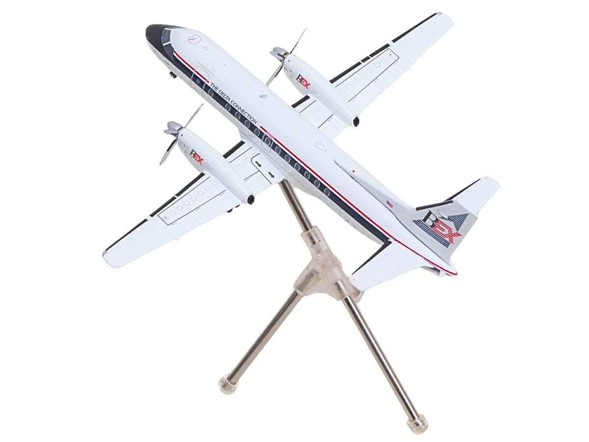 Saab 340A Commercial Aircraft "Delta Connection - Business Express Airlines" (N749BA) White with Dark Blue and Red Stripes "Gemini 200" Series 1/200 Diecast Model by GeminiJets-3