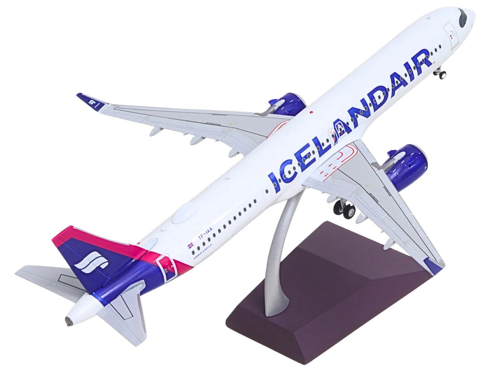 Airbus A321neo Commercial Aircraft "Icelandair" (TF-IAA) White with Blue and Pink Tail "Gemini 200" Series 1/200 Diecast Model by GeminiJets-2