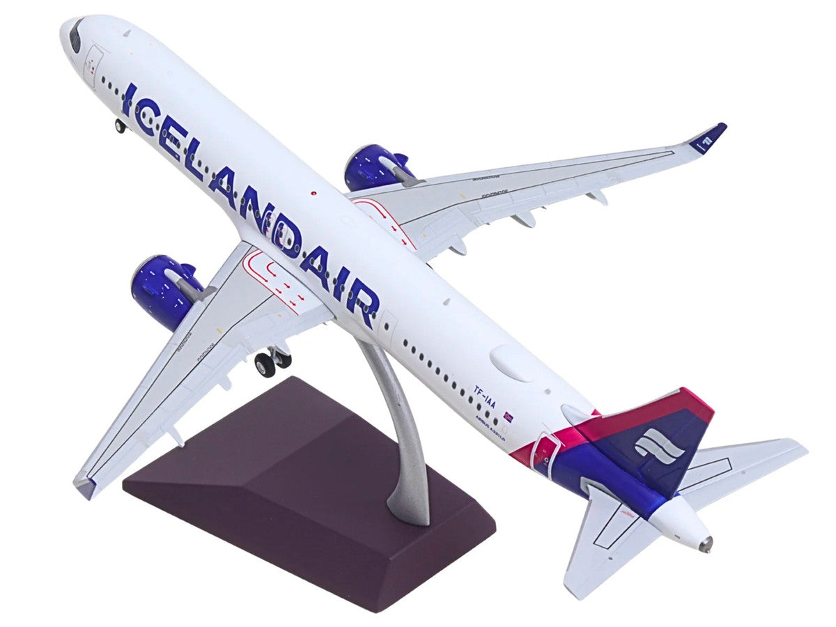Airbus A321neo Commercial Aircraft "Icelandair" (TF-IAA) White with Blue and Pink Tail "Gemini 200" Series 1/200 Diecast Model by GeminiJets-3