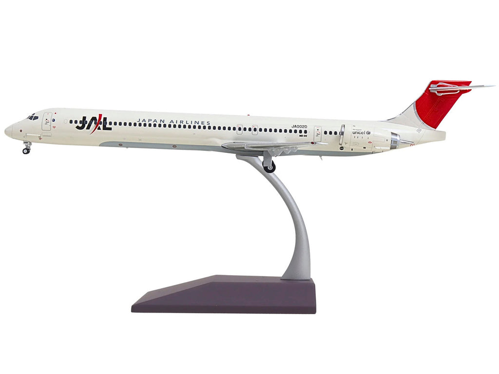 McDonnell Douglas MD-90 Commercial Aircraft "Japan Airlines" (JA002D) White with Red Tail "Gemini 200" Series 1/200 Diecast Model by GeminiJets-3