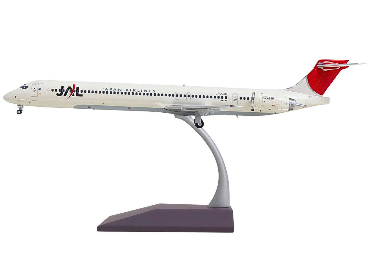 McDonnell Douglas MD-90 Commercial Aircraft "Japan Airlines" (JA002D) White with Red Tail "Gemini 200" Series 1/200 Diecast Model by GeminiJets-3