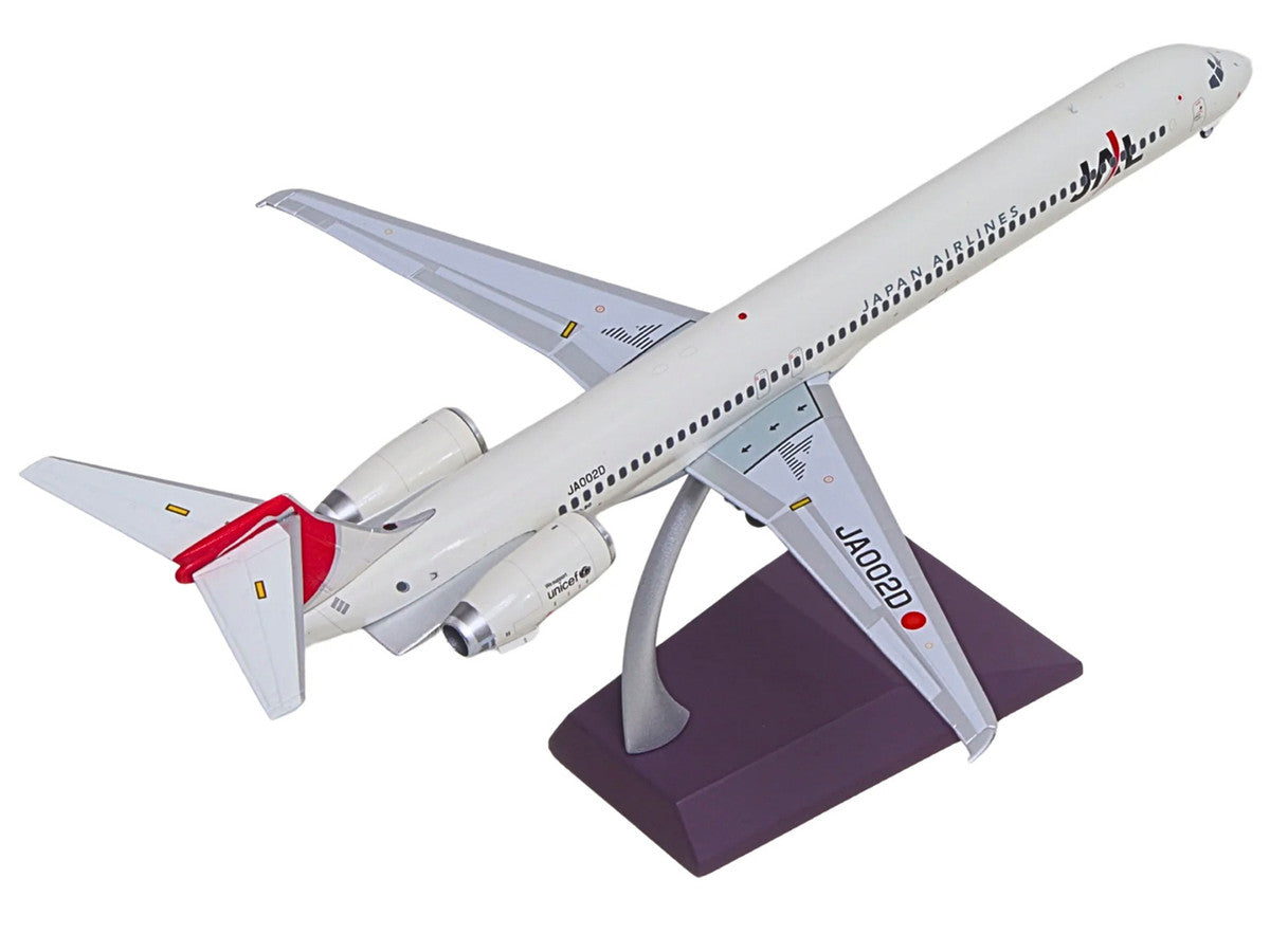 McDonnell Douglas MD-90 Commercial Aircraft "Japan Airlines" (JA002D) White with Red Tail "Gemini 200" Series 1/200 Diecast Model by GeminiJets-2