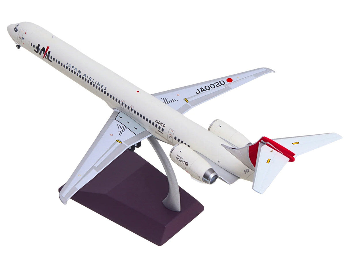 McDonnell Douglas MD-90 Commercial Aircraft "Japan Airlines" (JA002D) White with Red Tail "Gemini 200" Series 1/200 Diecast Model by GeminiJets-0