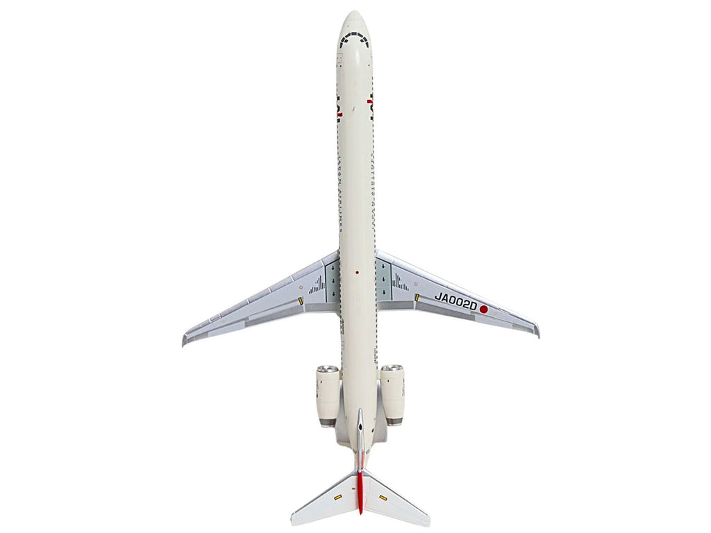 McDonnell Douglas MD-90 Commercial Aircraft "Japan Airlines" (JA002D) White with Red Tail "Gemini 200" Series 1/200 Diecast Model by GeminiJets-1