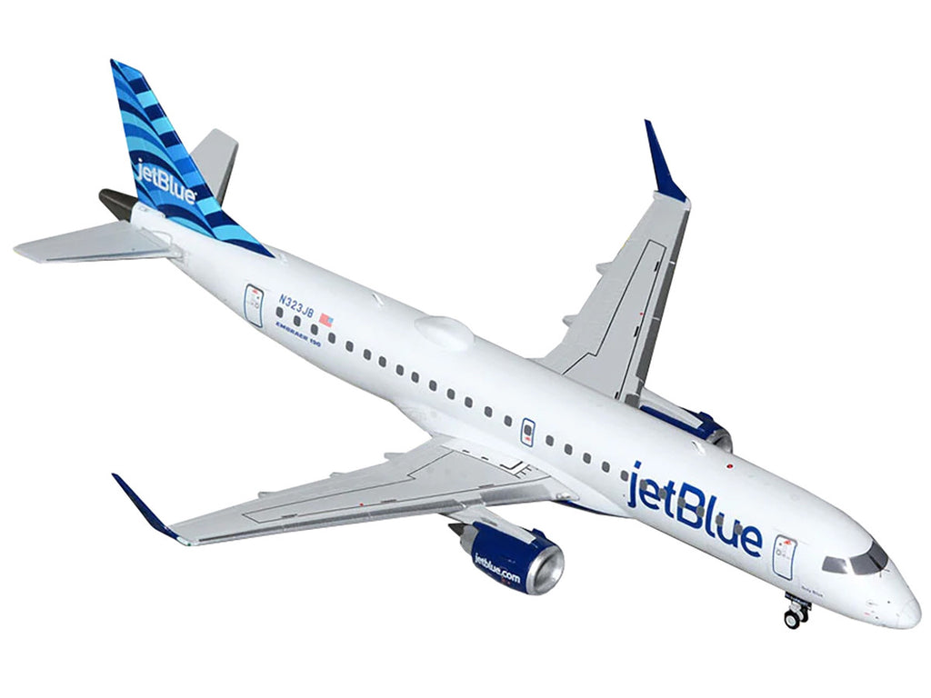 Embraer ERJ-190 Commercial Aircraft "JetBlue Airways" (N323JB) White with Blue Striped Tail "Gemini 200" Series 1/200 Diecast Model Airplane by GeminiJets-1