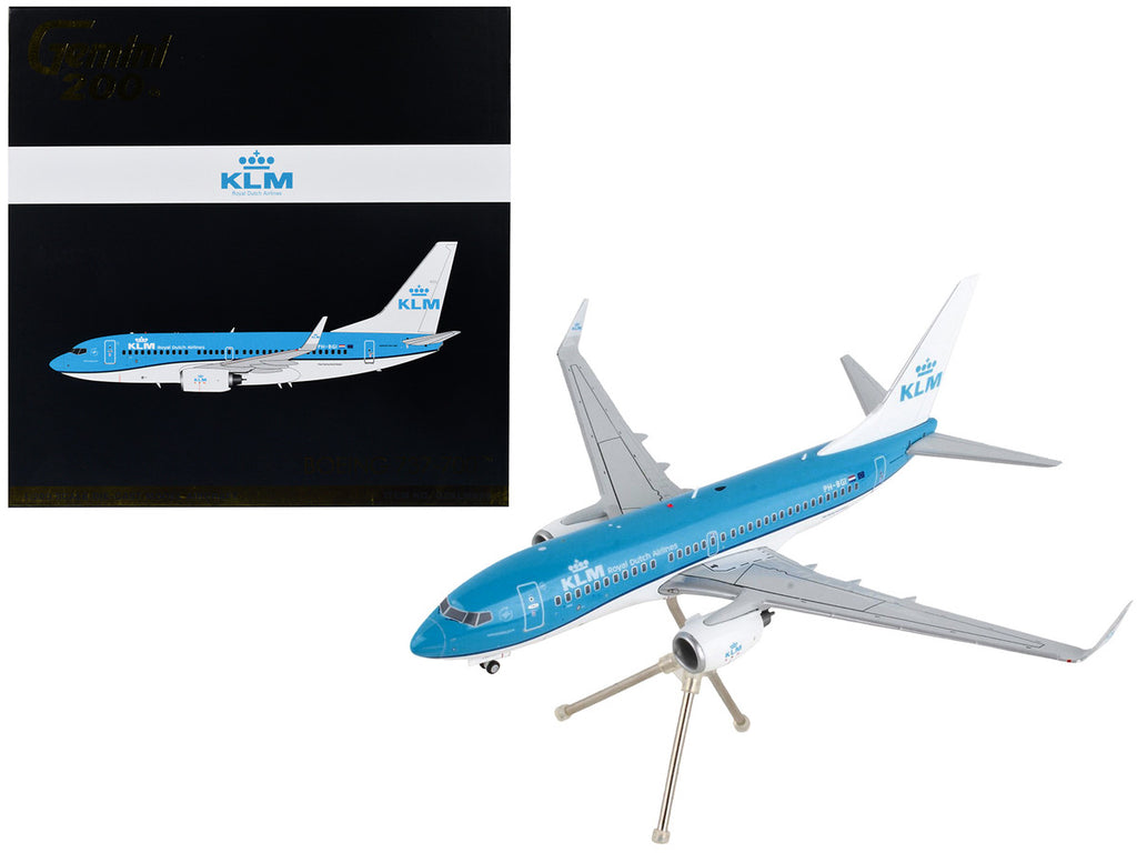 Boeing 737-700 Commercial Aircraft "KLM Royal Dutch Airlines" Blue with White Tail "Gemini 200" Series 1/200 Diecast Model Airplane by GeminiJets-0