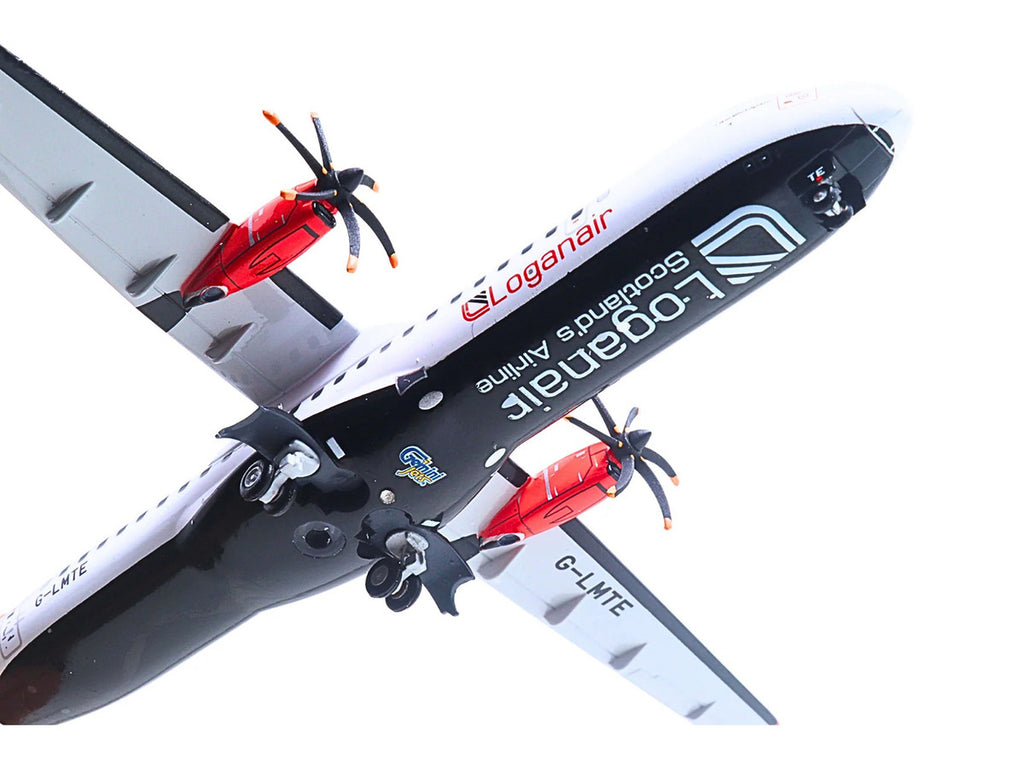 ATR 72-600 Commercial Aircraft "Loganair - Scotland's Airline" (G-LMTE) White with Red Plaid Tail "Gemini 200" Series 1/200 Diecast Model Airplane by GeminiJets-1