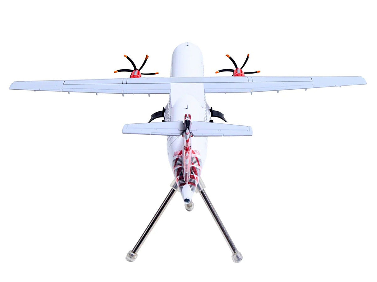 ATR 72-600 Commercial Aircraft "Loganair - Scotland's Airline" (G-LMTE) White with Red Plaid Tail "Gemini 200" Series 1/200 Diecast Model Airplane by GeminiJets-0