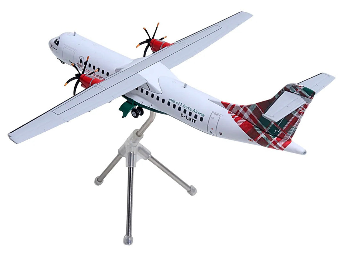 ATR 72-600 Commercial Aircraft "Loganair - Isle of Man's Airline" (G-LMTF) White with Green and Red Plaid Tail "Gemini 200" Series 1/200 Diecast Model Airplane by GeminiJets-2