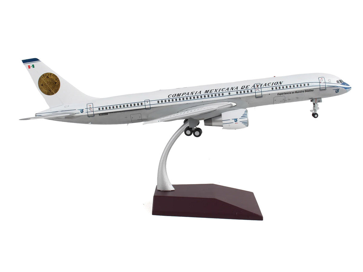 Boeing 757-200 Commercial Aircraft "Mexicana Retro Livery" (N380RM) White with Tail Graphics "Gemini 200" Series 1/200 Diecast Model Airplane by GeminiJets-1
