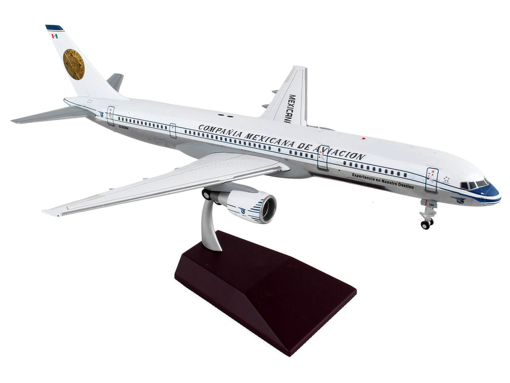 Boeing 757-200 Commercial Aircraft "Mexicana Retro Livery" (N380RM) White with Tail Graphics "Gemini 200" Series 1/200 Diecast Model Airplane by GeminiJets-2