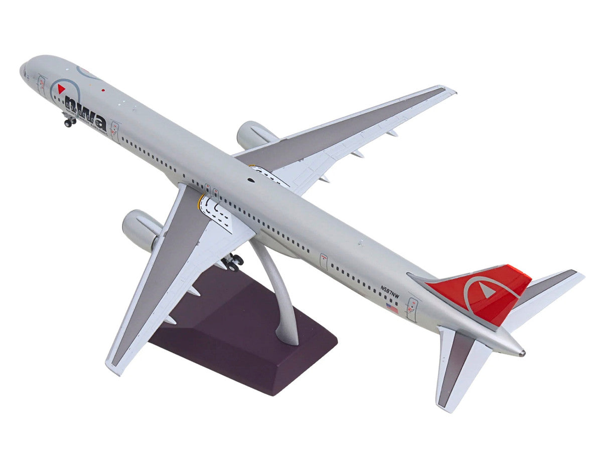Boeing 757-300 Commercial Aircraft "Northwest Airlines" (N587NW) Silver with Red Tail "Gemini 200" Series 1/200 Diecast Model by GeminiJets-3
