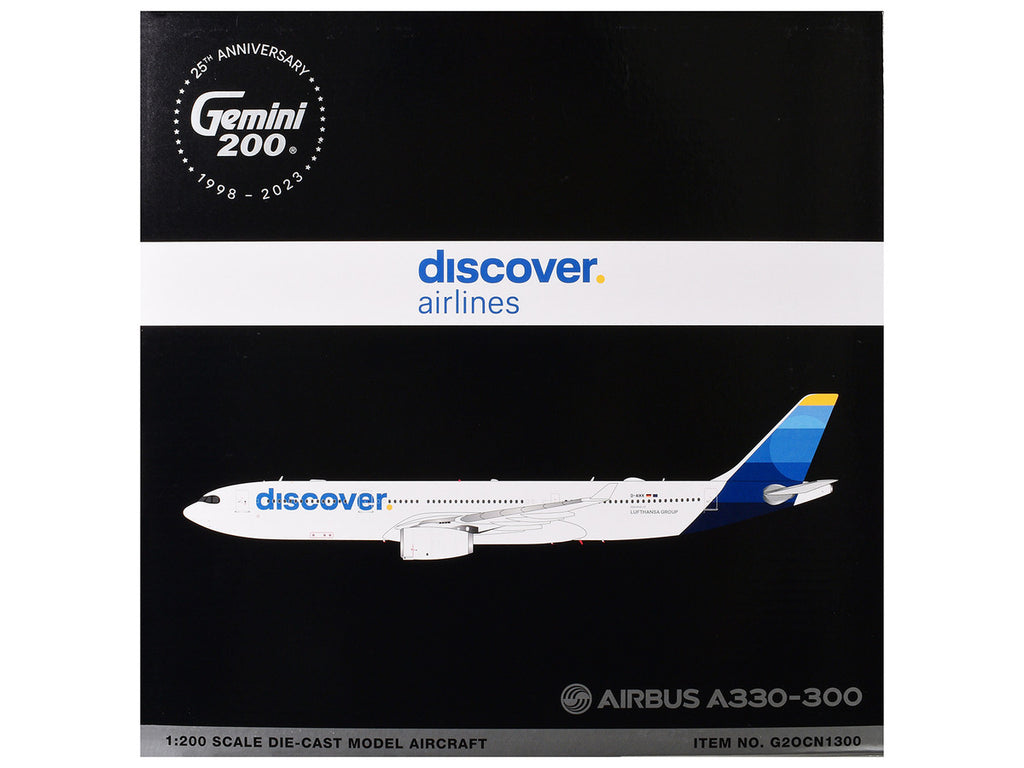 Airbus A330-300 Commercial Aircraft "Discover Airlines" (D-AIKK) White with Blue Tail "Gemini 200" Series 1/200 Diecast Model Airplane by GeminiJets-1