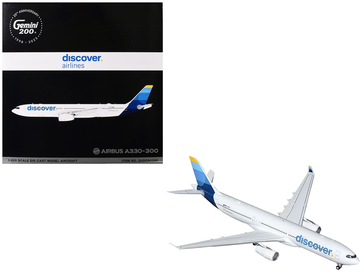 Airbus A330-300 Commercial Aircraft "Discover Airlines" (D-AIKK) White with Blue Tail "Gemini 200" Series 1/200 Diecast Model Airplane by GeminiJets-2