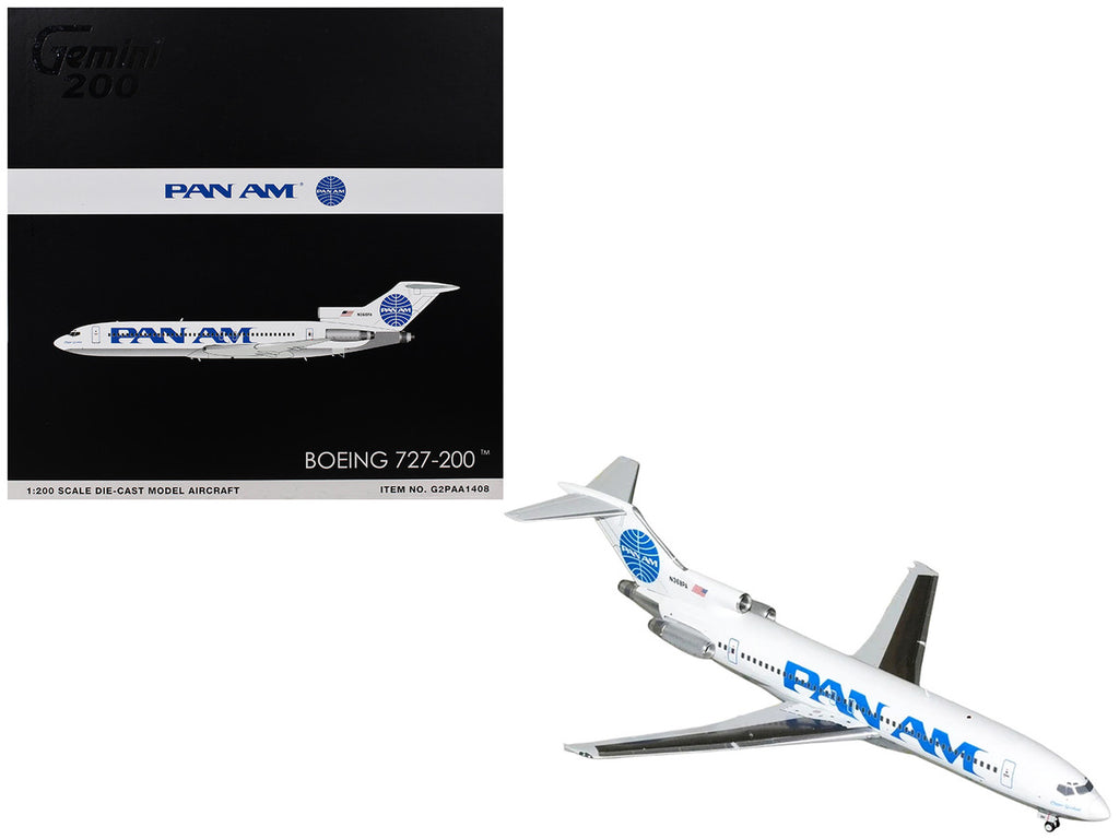 Boeing 727-200 Commercial Aircraft "Pan American World Airways - Clipper Goodwill" (N368PA) White with Blue Tail Graphics "Gemini 200" Series 1/200 Diecast Model Airplane by GeminiJets-0