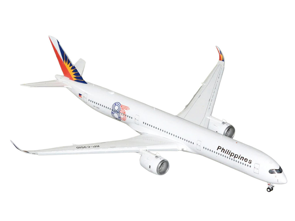 Airbus A350-1000 Commercial Aircraft with Flaps Down "Philippine Airlines" (RP-C3510) White with Tail Graphics "Gemini 200" 1/200 Diecast Model Airplane by GeminiJets-1