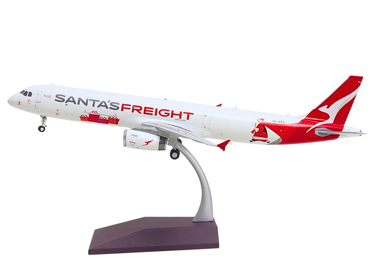 Airbus A321P2F Commercial Aircraft "Qantas Freight - Santa’s Freight" (VH-XF4) White with Graphics and Red Tail "Gemini 200" Series 1/200 Diecast Model by GeminiJets-0