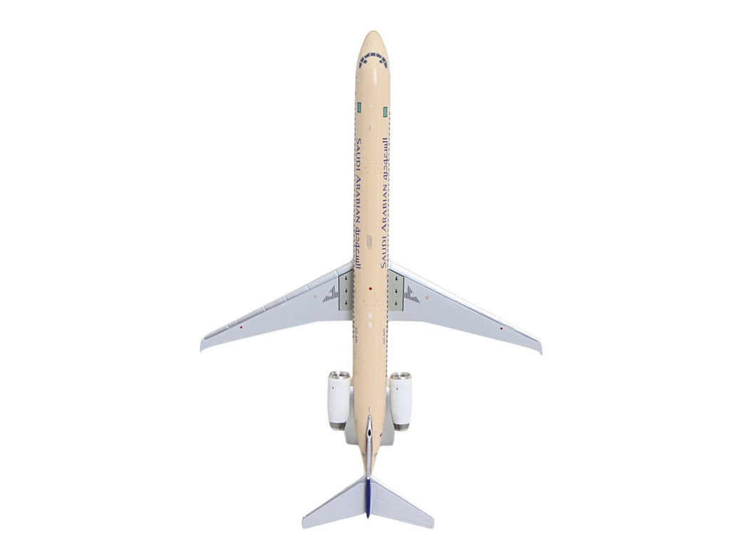 McDonnell Douglas MD-90 Commercial Aircraft "Saudia Airlines" (HZ-API) Beige with Blue Tail "Gemini 200" Series 1/200 Diecast Model by GeminiJets-3