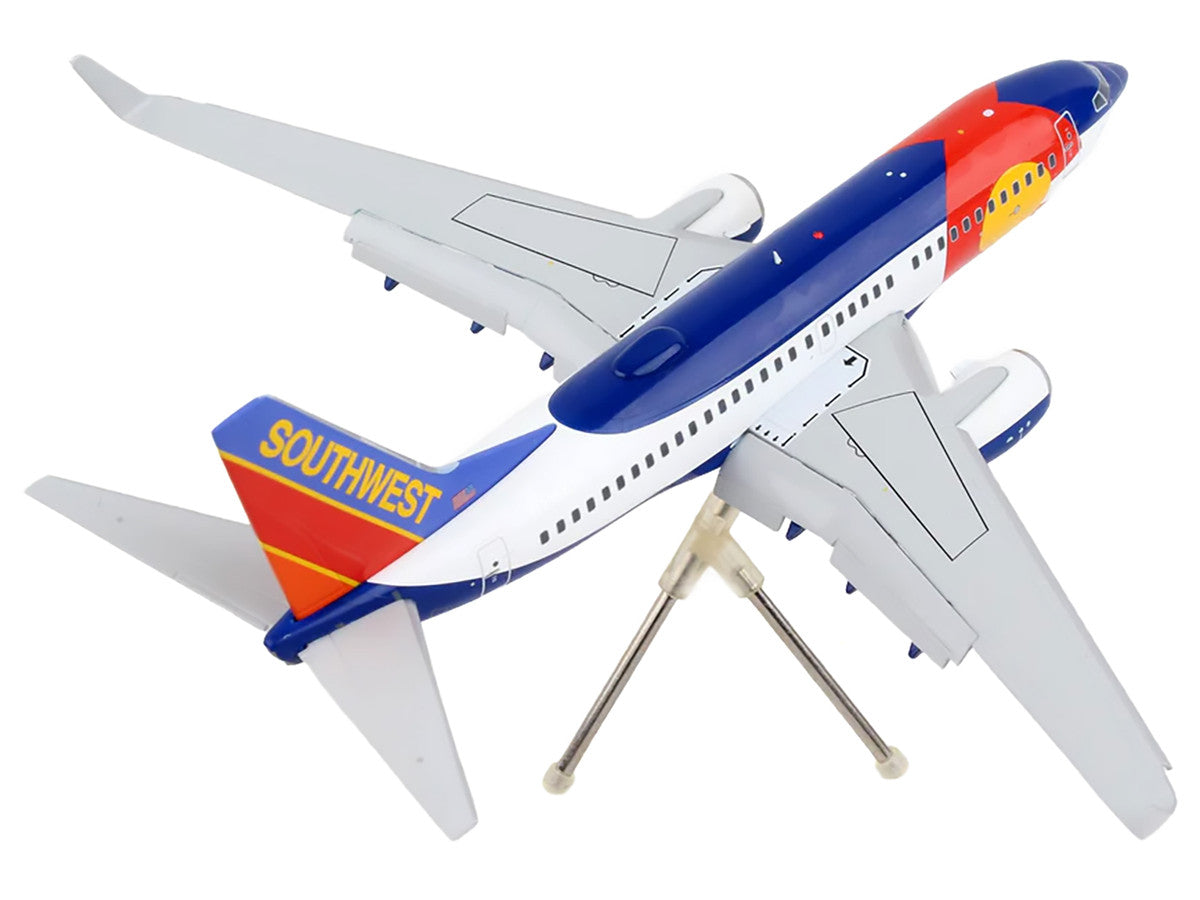 Boeing 737-700 Commercial Aircraft with Flaps Down Configuration "Southwest Airlines - Colorado One" (N230WN) White and Blue "Gemini 200" Series 1/200 Diecast Model Airplane by GeminiJets-2