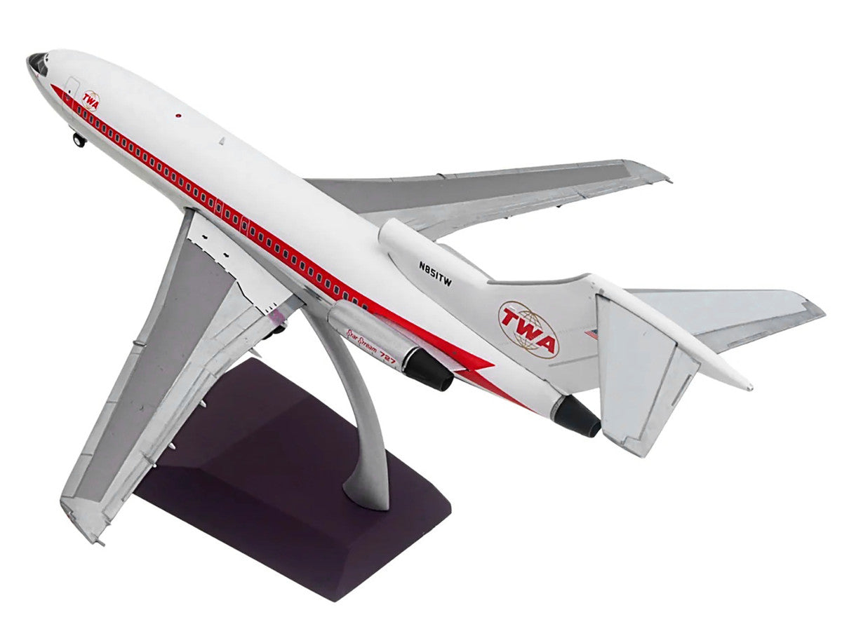Boeing 727-100 Commercial Aircraft "Trans World Airlines (TWA)" (N851TW) White with Red Stripes "Gemini 200" Series 1/200 Diecast Model Airplane by GeminiJets-1