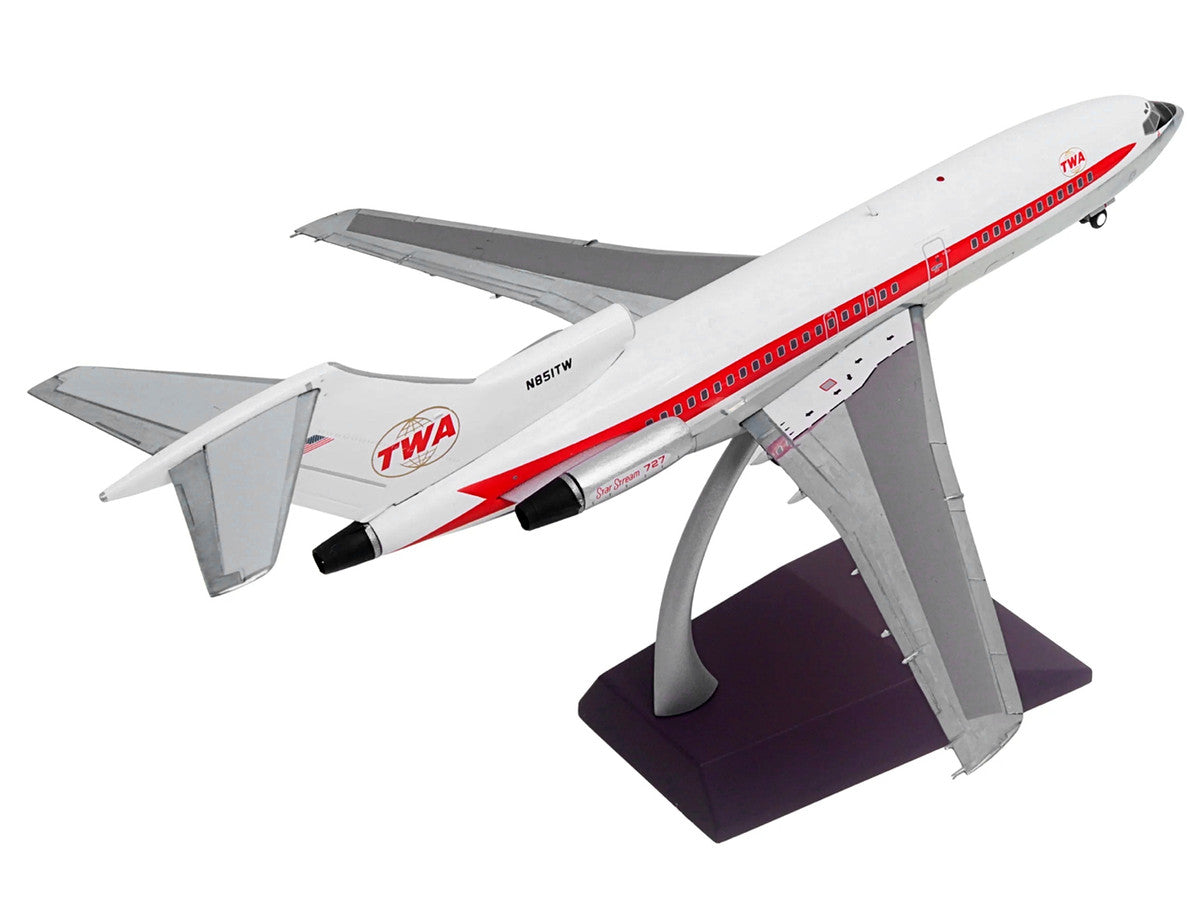 Boeing 727-100 Commercial Aircraft "Trans World Airlines (TWA)" (N851TW) White with Red Stripes "Gemini 200" Series 1/200 Diecast Model Airplane by GeminiJets-2
