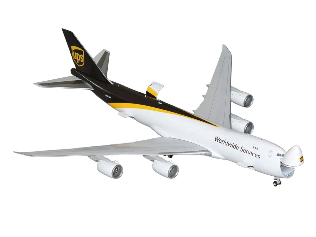 Boeing 747-8F Commercial Aircraft "UPS Worldwide Services" (N607UP) White with Brown Tail "Gemini 200 - Interactive Series" Series 1/200 Diecast Model by GeminiJets-0