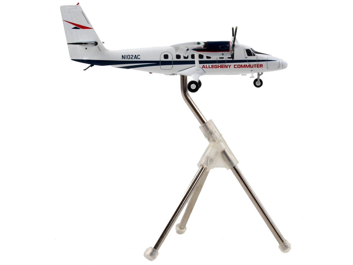De Havilland DHC-6-300 Commercial Aircraft "Allegheny Airlines" White with Blue Stripes "Gemini 200" Series 1/200 Diecast Model Airplane by GeminiJets-1