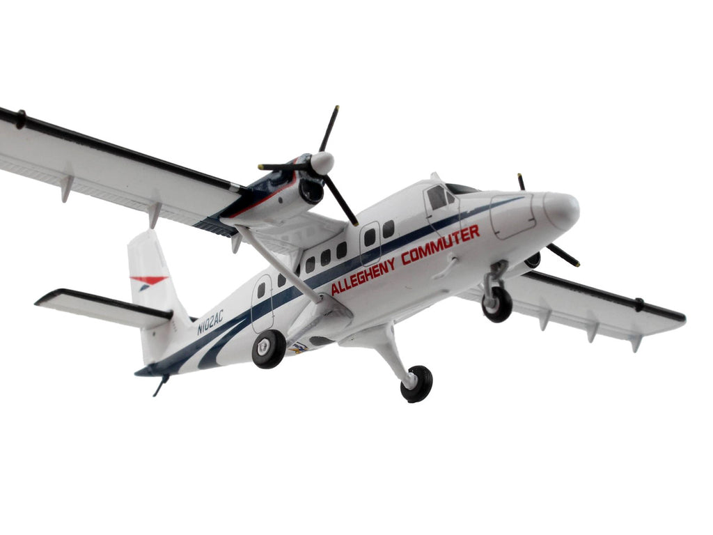 De Havilland DHC-6-300 Commercial Aircraft "Allegheny Airlines" White with Blue Stripes "Gemini 200" Series 1/200 Diecast Model Airplane by GeminiJets-2
