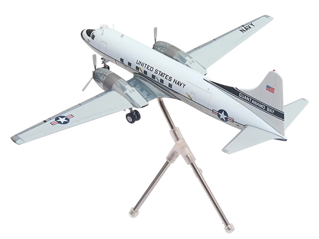 Convair C-131 Samaritan Transport Aircraft "United States Navy - NAS Guantanamo Bay" (141017) White and Gray "Gemini 200" Series 1/200 Diecast Model Airplane by GeminiJets-2