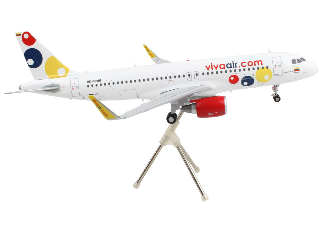 Airbus A320 Commercial Aircraft "Viva Air" White with Tail Graphics "Gemini 200" Series 1/200 Diecast Model Airplane by GeminiJets-1