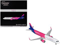 Airbus A321neo Commercial Aircraft "Wizz Air" (G-WUNB) White and Pink with Purple Tail "Gemini 200" Series 1/200 Diecast Model by GeminiJets-0