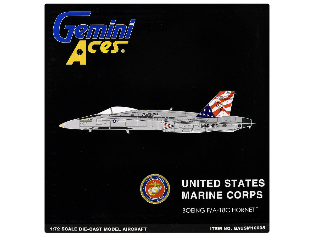 Boeing F/A-18C Hornet Fighter Aircraft "VMFA-312 Checkerboards" (165214) United States Marine Corps "Gemini Aces" Series 1/72 Diecast Model Airplane by GeminiJets-2