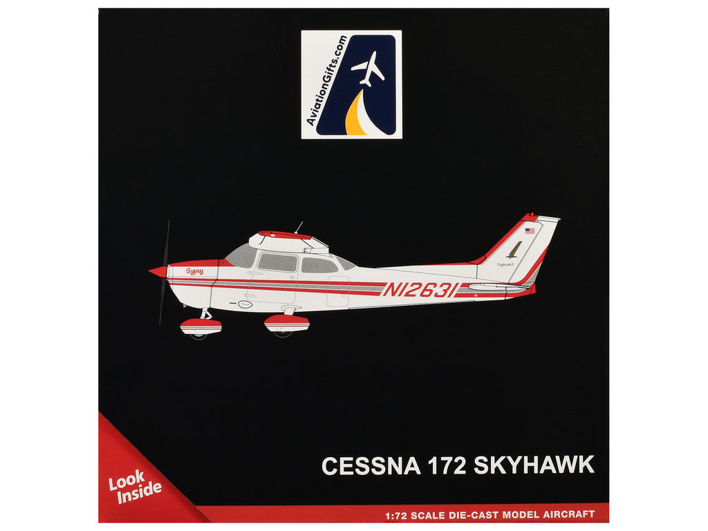 Cessna 172 Skyhawk Aircraft "N12631" Red and White "Gemini General Aviation" Series 1/72 Diecast Model by GeminiJets-2