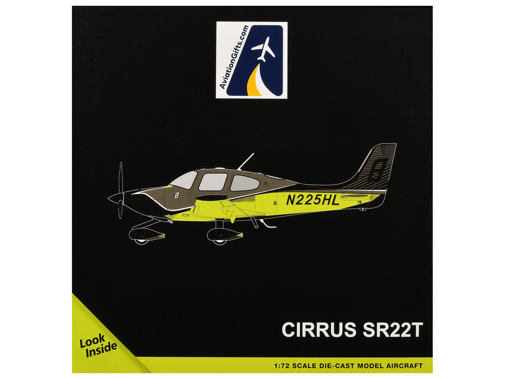 Cirrus SR22T Composite Aircraft (N225HL) Black and Neon Green "Gemini General Aviation" Series 1/72 Diecast Model by GeminiJets-2