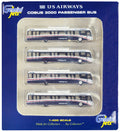 Cobus 3000 Passenger Bus White and Blue "US Airways Shuttle Bus" 4 Piece Set 1/400 Diecast Models by GeminiJets-0