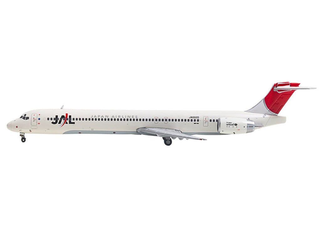McDonnell Douglas MD-90 Commercial Aircraft "Japan Airines" (JA002D) White with Red Tail 1/400 Diecast Model Airplane by GeminiJets-0