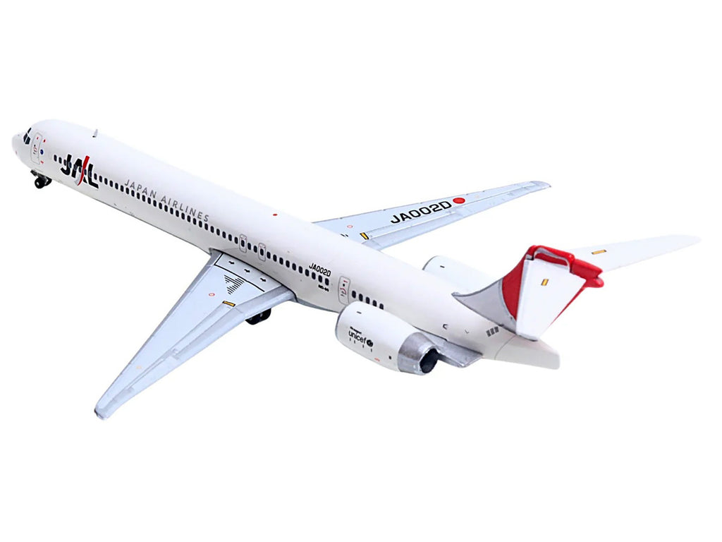 McDonnell Douglas MD-90 Commercial Aircraft "Japan Airines" (JA002D) White with Red Tail 1/400 Diecast Model Airplane by GeminiJets-2