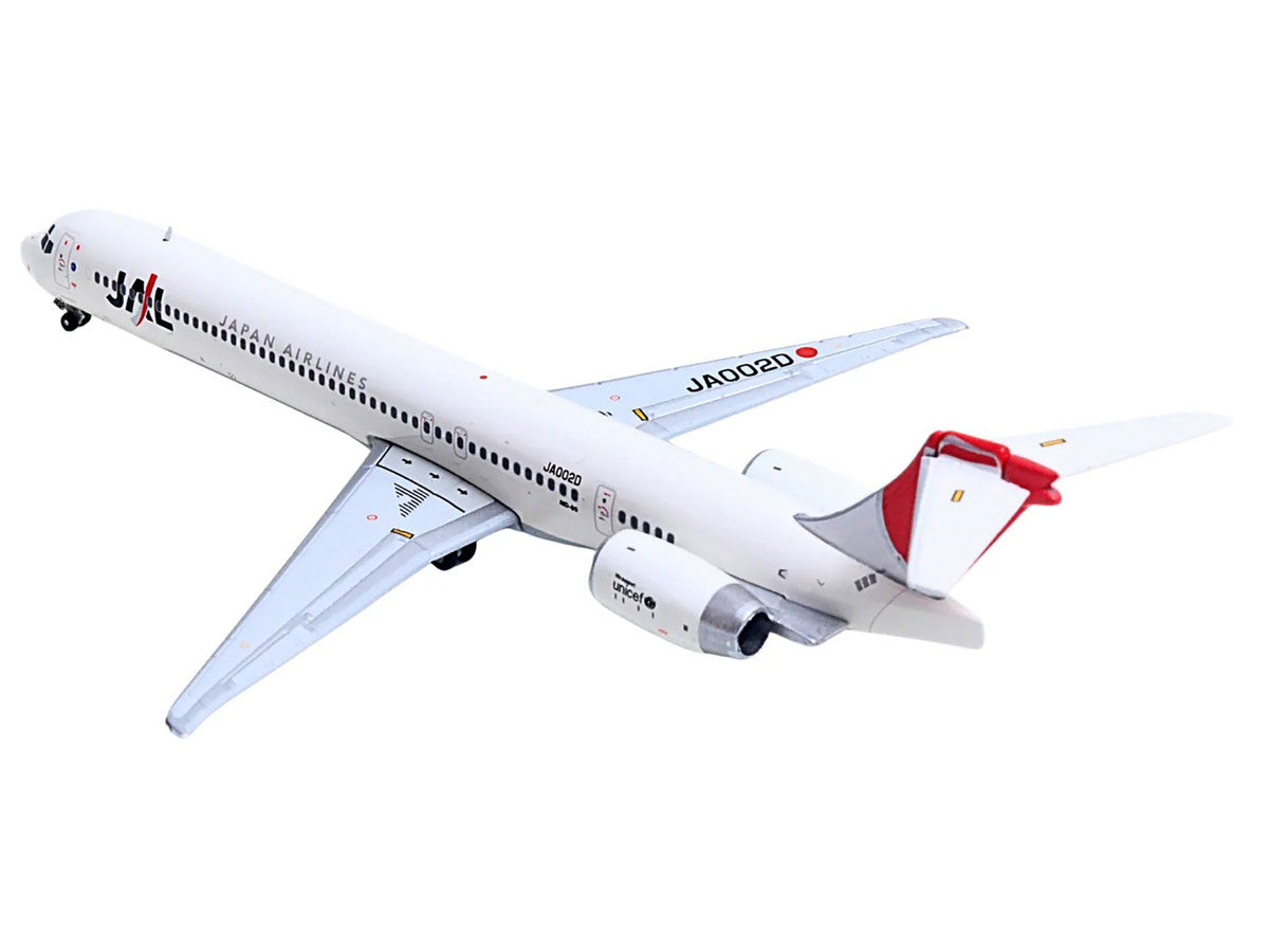 McDonnell Douglas MD-90 Commercial Aircraft "Japan Airines" (JA002D) White with Red Tail 1/400 Diecast Model Airplane by GeminiJets-2