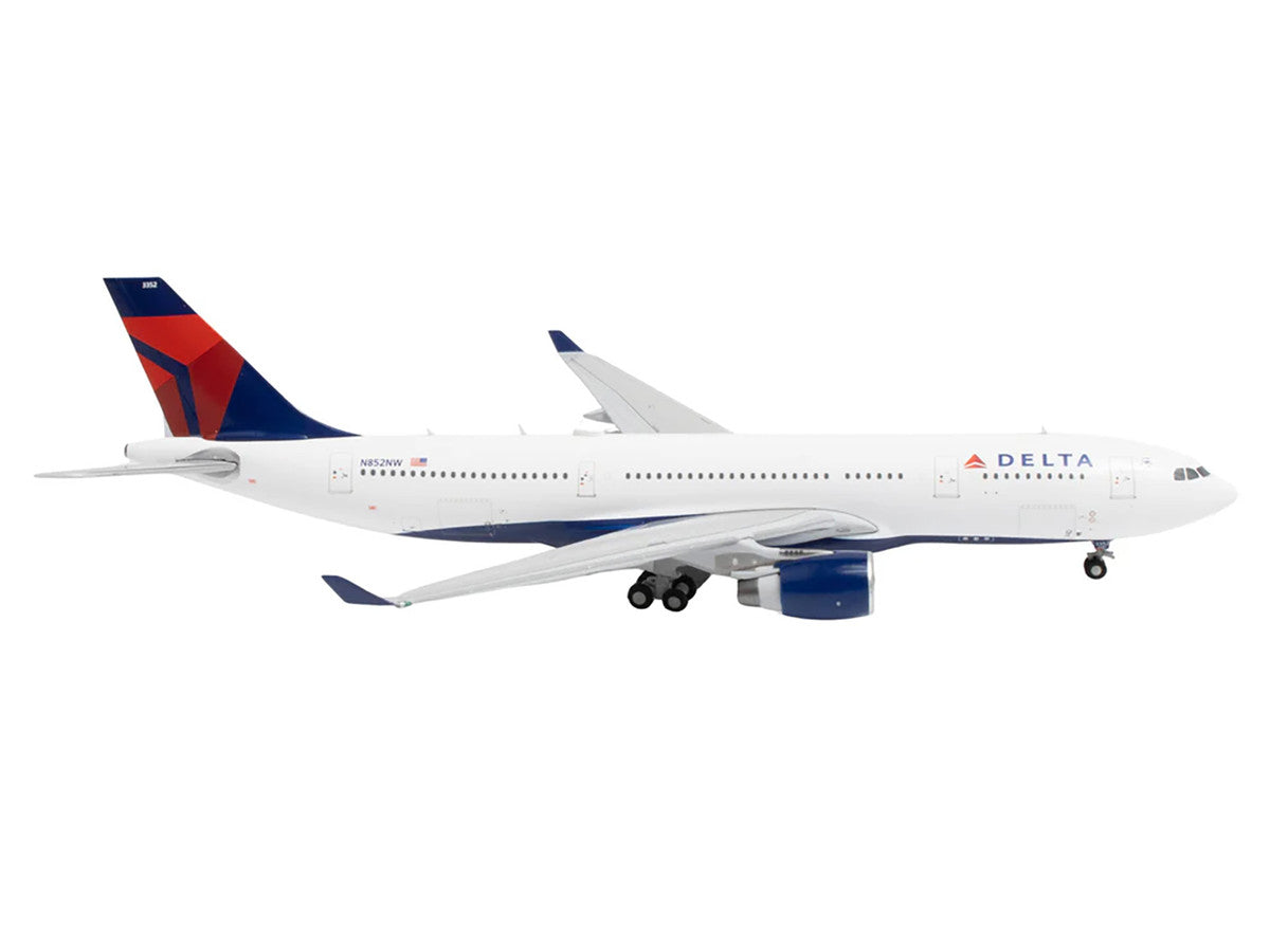 Airbus A330-200 Commercial Aircraft "Delta Air Lines" (N852NW) White with Red and Blue Tail 1/400 Diecast Model Airplane by GeminiJets-0