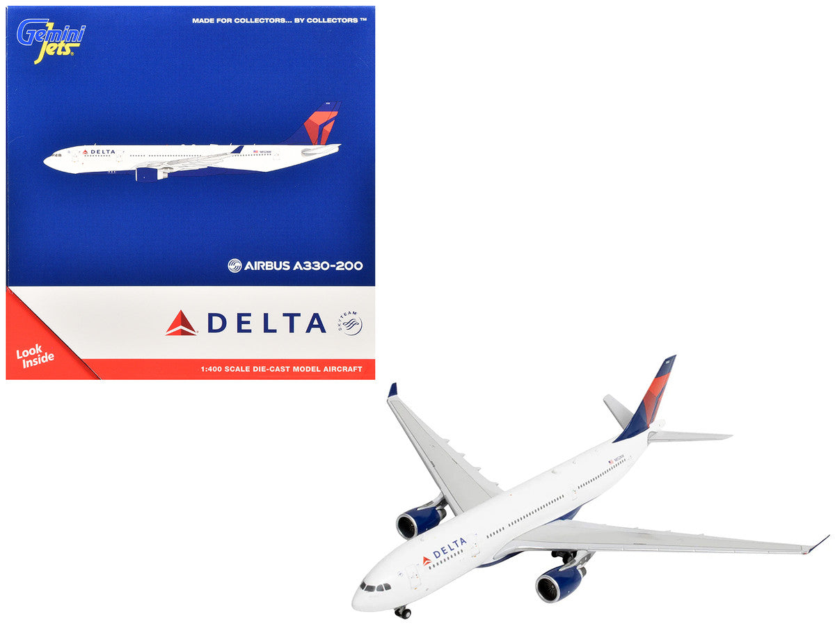 Airbus A330-200 Commercial Aircraft "Delta Air Lines" (N852NW) White with Red and Blue Tail 1/400 Diecast Model Airplane by GeminiJets-3
