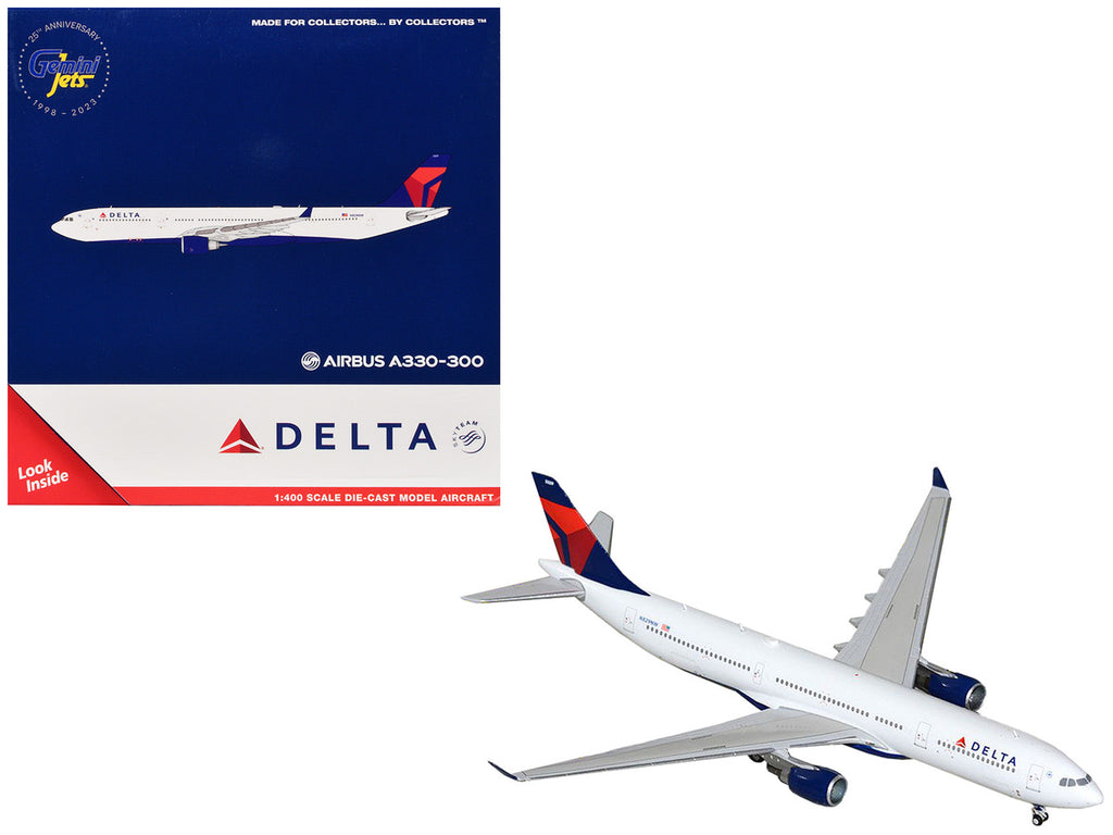 Airbus A330-300 Commercial Aircraft "Delta Air Lines" (N829NW) White with Blue and Red Tail 1/400 Diecast Model Airplane by GeminiJets-2