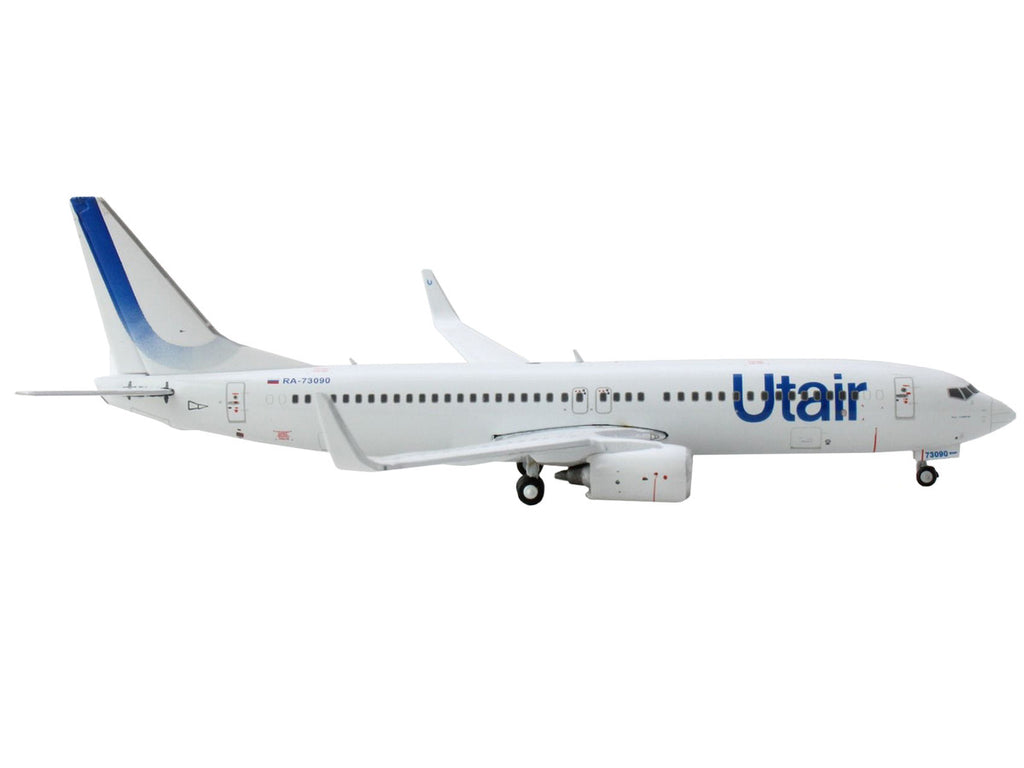 Boeing 737-800 Commercial Aircraft "Utair" White with Blue Tail Stripes 1/400 Diecast Model Airplane by GeminiJets-1