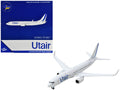 Boeing 737-800 Commercial Aircraft "Utair" White with Blue Tail Stripes 1/400 Diecast Model Airplane by GeminiJets-0