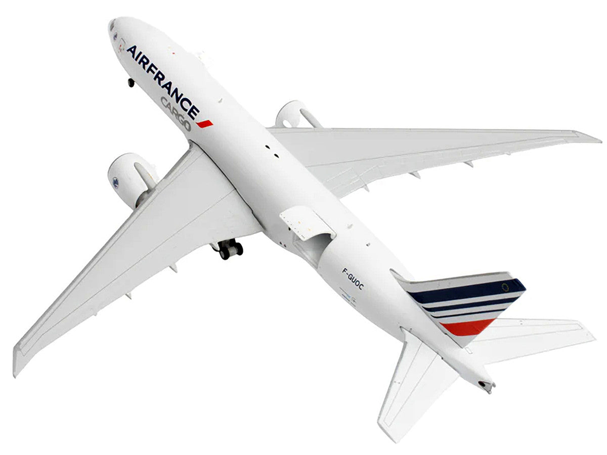 Boeing 777F Commercial Aircraft "Air France Cargo" (F-GUOC) White with Red and Blue Striped Tail "Interactive Series" 1/400 Diecast Model Airplane by GeminiJets-2