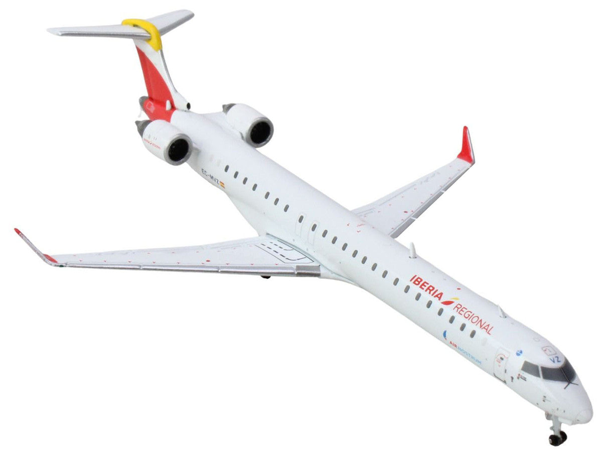 Bombardier CRJ1000 Commercial Aircraft "Iberia Regional" (EC-MVZ) White with Red Tail 1/400 Diecast Model Airplane by GeminiJets-1