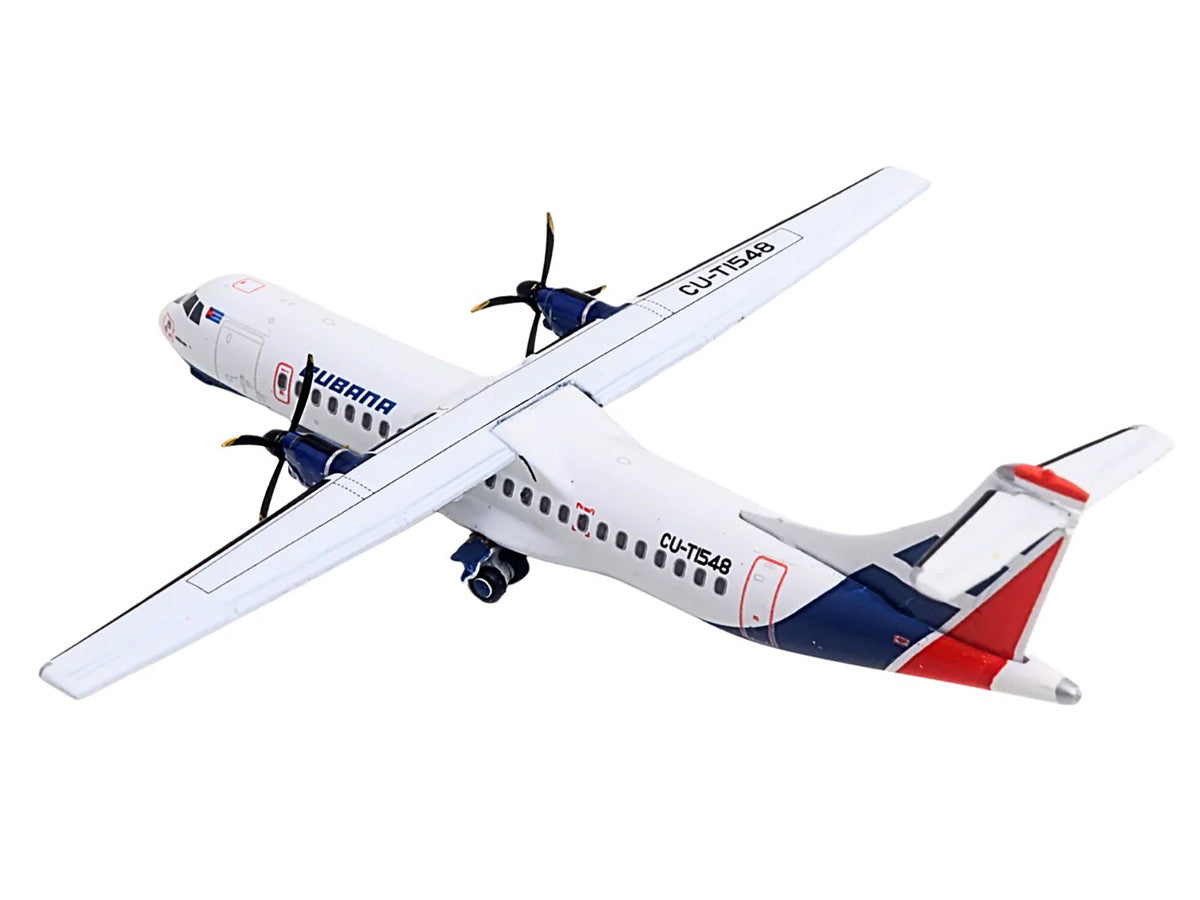 ATR 72-200 Commercial Aircraft "Cubana Airlines" (CU-T1548) White with Red and Blue Stripes 1/400 Diecast Model Airplane by GeminiJets-0