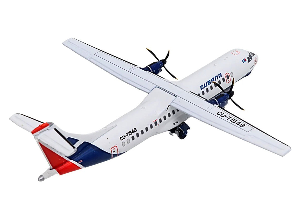 ATR 72-200 Commercial Aircraft "Cubana Airlines" (CU-T1548) White with Red and Blue Stripes 1/400 Diecast Model Airplane by GeminiJets-2