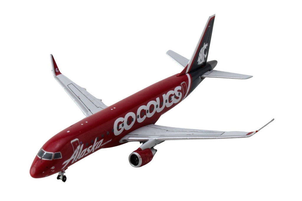 Embraer ERJ-175 Commercial Aircraft "Alaska Airlines/Horizon - Washington State Cougars" (N661QX) Red with Gray Tail 1/400 Diecast Model Airplane by GeminiJets-1